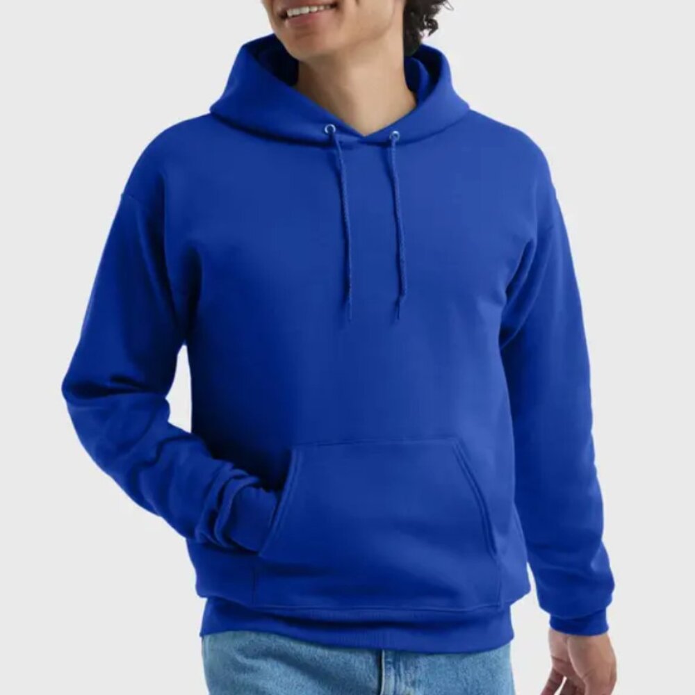 Hanes Ecosmart Men's Unisex Hooded Long Sleeve Sweatshirt Blue, size L NWOT